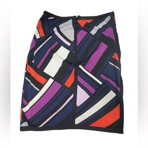 Worthington Pattern Pencil Skirt w/Front Slit Size 14 Black